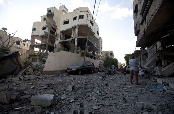 Das zerstörte Wohnhaus des Hamas-Führers Mahmud al-Sahar