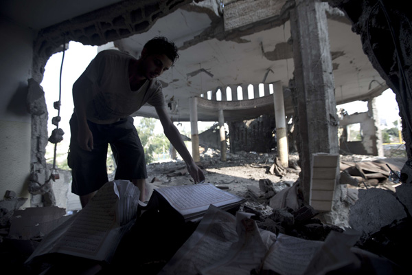 Zerstörte Moschee in Gaza-Stadt (22. Juli)