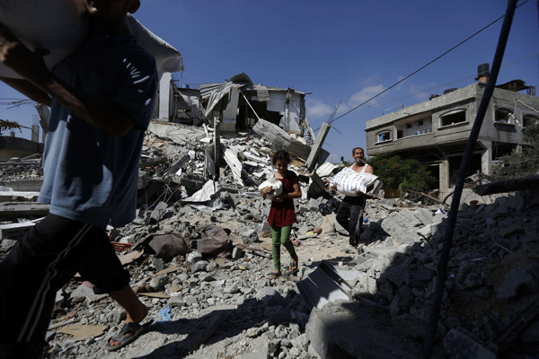 Waffenruhe im Gazastreifen: Palästinensische Familie kehr zurück in ihre Haus in Beit Hanun