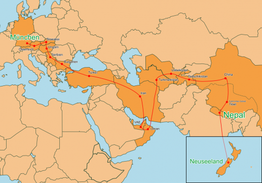 On a yellow bike: für den guten Zweck von München nach Neuseeland