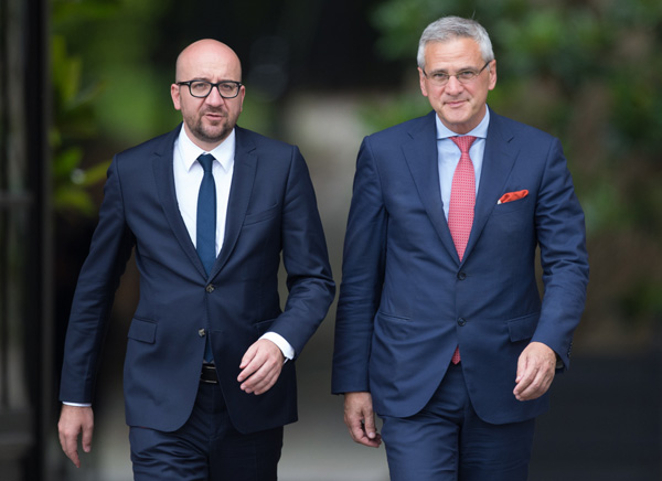 Die Regierungsbildner Charles Michel (l.) und Chris Peeters