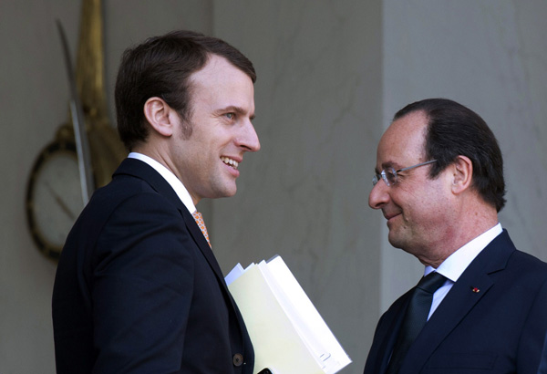 Emmanuel Macron und François Hollande (26. März)
