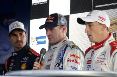 Rallye Deutschland - Dani Sordo, Jari-Matti Latvala und Kris Meeke - Bild: Volkswagen Motorsport