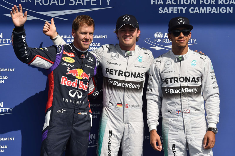 Ersten drei Plätze zum Qualifying F1 in Spa