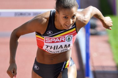 Nafi Thiam läuft eine Zeit von 14″05 Sekunden