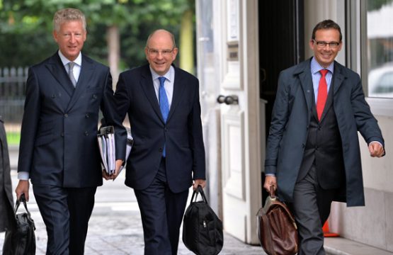 Pieter De Crem, Koen Geens und Wouter Beke vor den Koalitionsverhandlungen am Montag