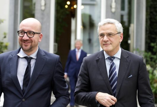 Die beiden Regierungsbildner Charles Michel und Kris Peeters am 5. September