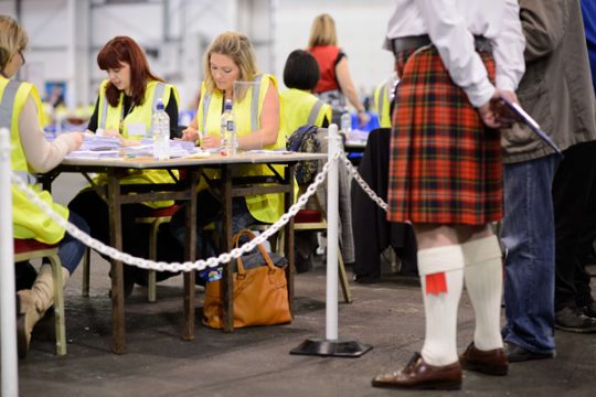 Die Auszählungen zum Referendum in Edinburgh dauern noch an