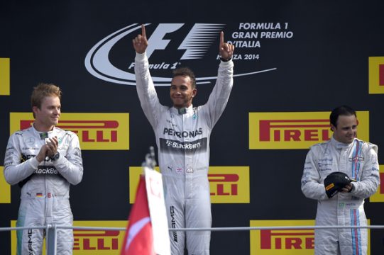 Hamilton gewinnt den Großen Preis von Italien - Nico Rosberg, Lewis Hamilton und Felipe Massa