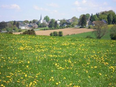 Blick auf die Ortschaft Thommen, die 814 zum ersten Mal erwähnt wurde