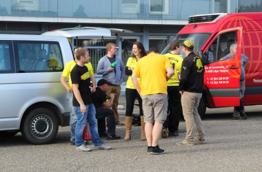 Abfahrt der BVB-Fans zum Spiel gegen Anderlecht