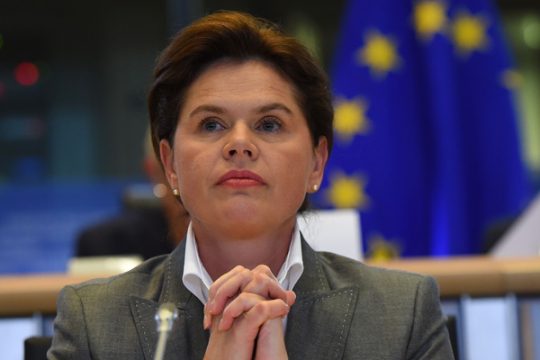 Bratusek bei ihrer Anhörung in der Volksvertretung am 6. Oktober 2014