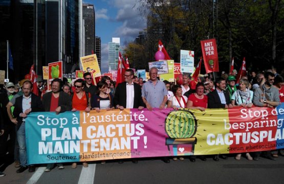 Arbeiterparteien demonstrieren in Brüssel gegen neue Regierung