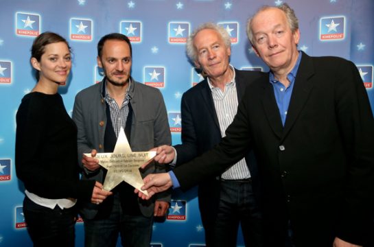 Marion Cotillard, Fabrizio Rongione, Jean-Pierre und Luc Dardenne am 27.5. in Braine-L'Alleud