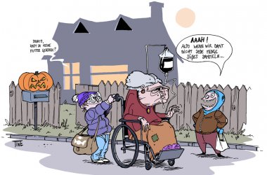 Halloween (Karikatur: Valentine Lilien)