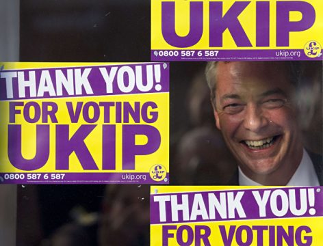 UKIP-Parteichef Nigel Farage bejubelt das Ergebnis