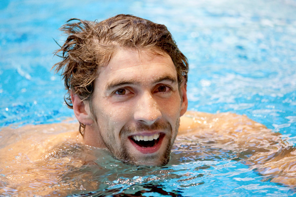 Rekord-Olympiasieger und Weltrekordhalter Michael Phelps (2011)