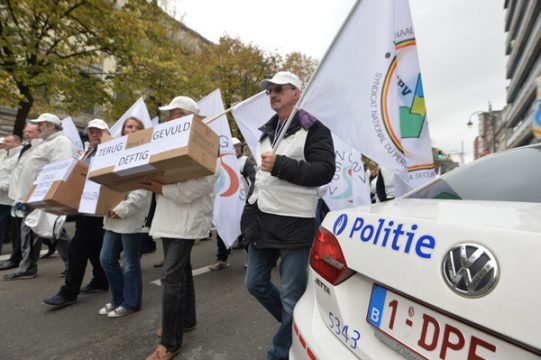 Polizeidemo in Brüssel