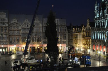 Weihnachtsbaum aus Riga für die Brüsseler Grand’Place