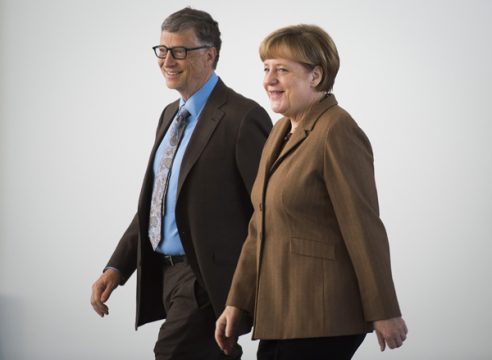 Bill Gates und Angela Merkel im Kanzleramt in Berlin
