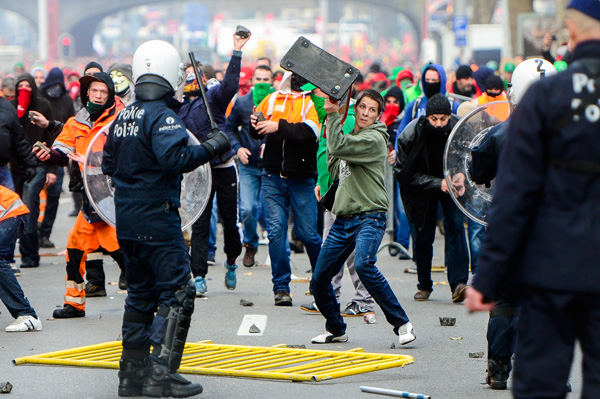 Gewaltausschreitungen in Brüssel