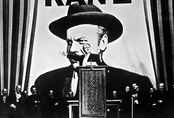 Bild von den Dreharbeiten zu Citizen Kane (1941), dem wohl berühmtesten Film von Orson Welles