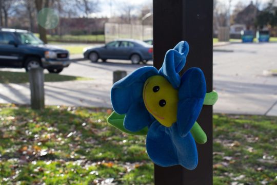 Stofftier im Cudell Commons Park, in dem Tamir Rice erschossen wurde