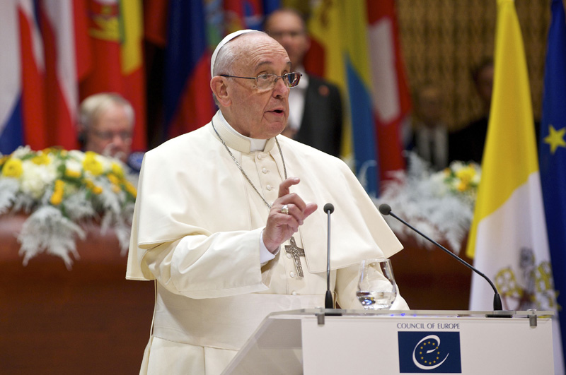 Papst Franziskus spricht vor dem Europarat