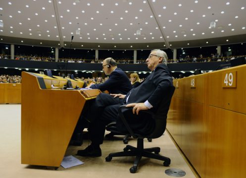 Juncker im Brüsseler EU-Hauptsitz