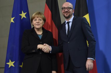 Premier Charles Michel mit Bundeskanzlerin Angela Merkel