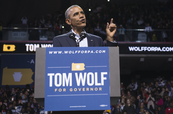 US-Präsident Barack Obama wirbt für Tom Wolf