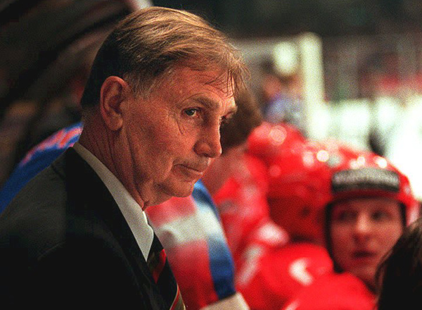 Die russische Eishockey-Legende Viktor Tichonow am 28.4.1996 in Wien
