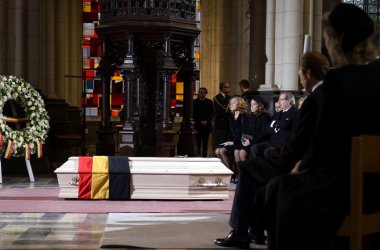 Trauerfeier für Königin Fabiola in der Pfarrkirche Notre-Dame in Laeken