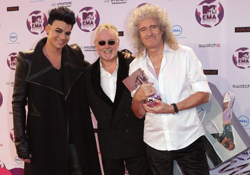 Adam Lambert, Roger Taylor und Brian May bei den MTV Europe Music Awards am 6.11.2011 in Belfast