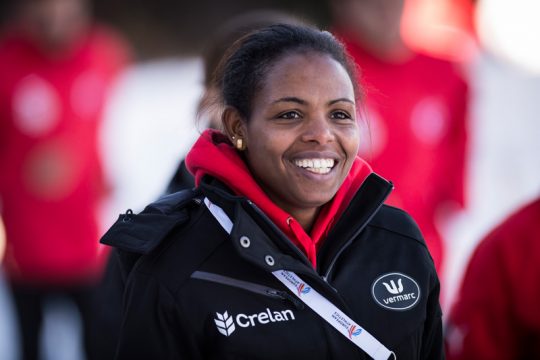 Crosslauf-EM: Almensh Belete beim Training am Samstag