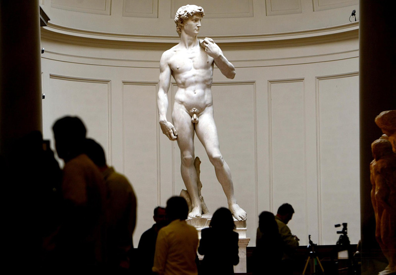 Michelangelo's "David" in der Florentiner Galleria dell'Accademia