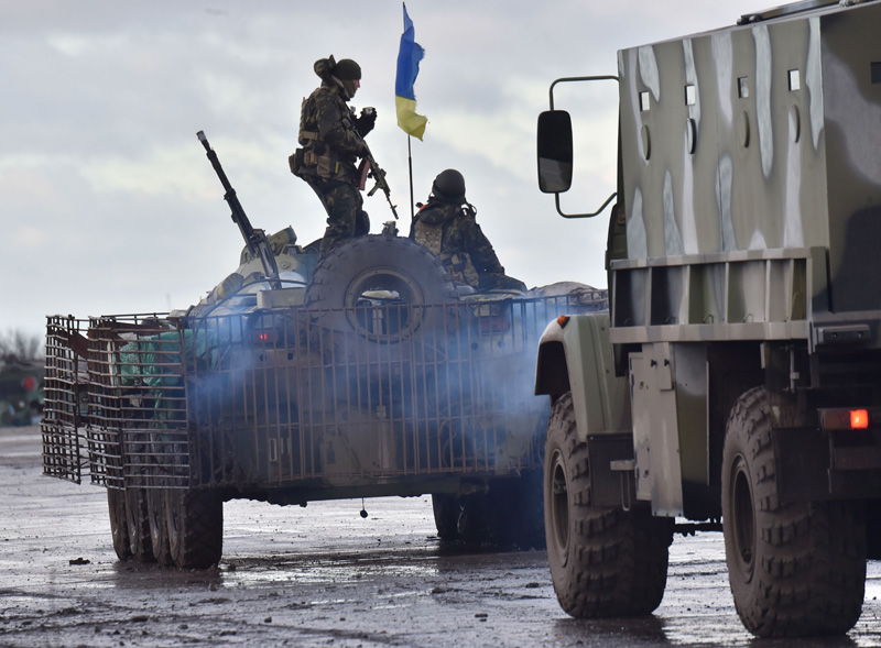 Ukrainisches Militär in Kramatorsk bei Donezk