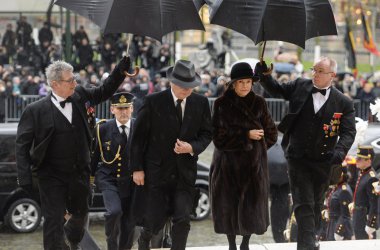 Staatsbegräbnis für Königin Fabiola - König Gustav und Königin Silvia von Schweden