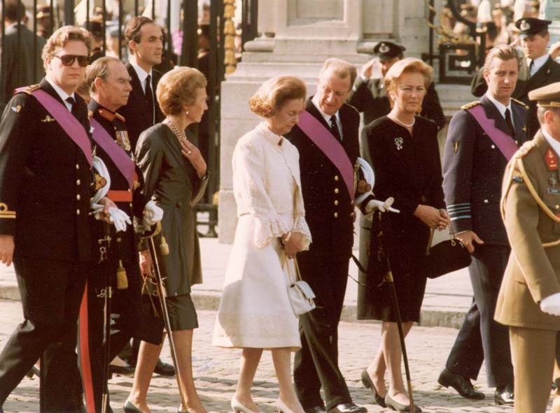 Königin Fabiola bei der Trauerfeier für König Baudouin (7. August 1993)