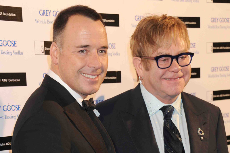 David Furnish und Elton John in London, 2011