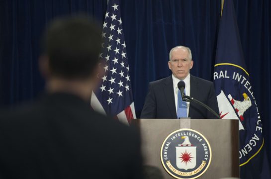 CIA-Direktor John Brennan am Donnerstag im Hauptquartier des US-Geheimdienstes