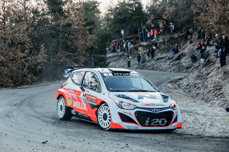 Thierry Neuville beim Shakedown der Rallye Monte-Carlo 2014