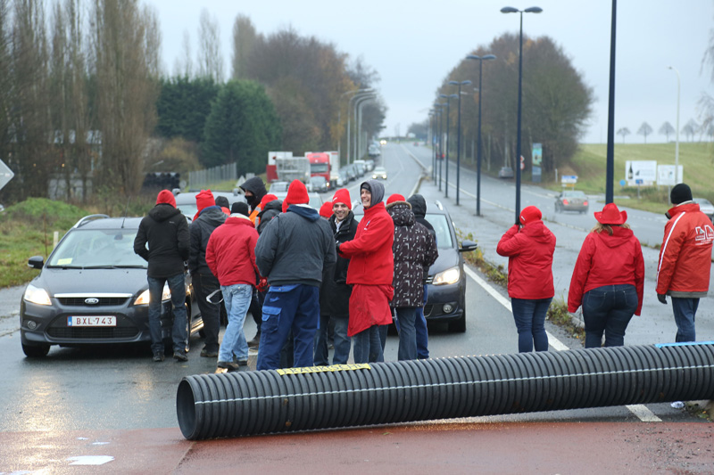 Generalstreik in Belgien am 15. Dezember 2014 (Bild aus Rhisnes, Namur)