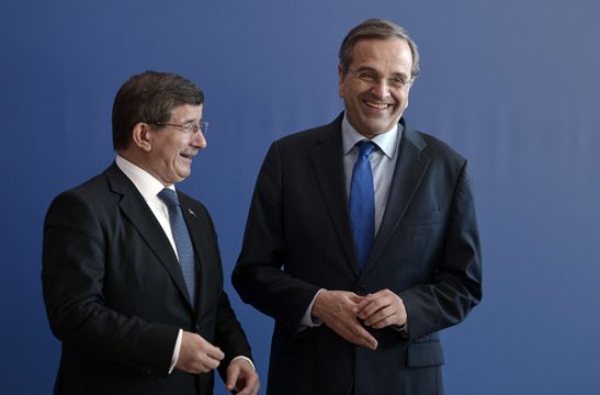Ahmet Davutoglu und Antonis Samaras