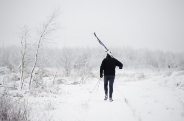 Wintersportfreunde freuen sich: Schnee auf dem Hohen Venn