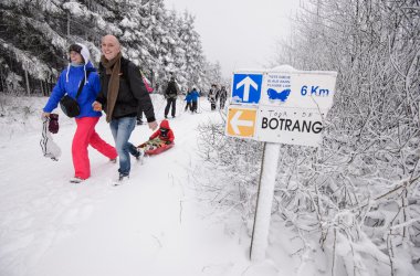 Wintersportfreunde freuen sich: Schnee auf dem Hohen Venn