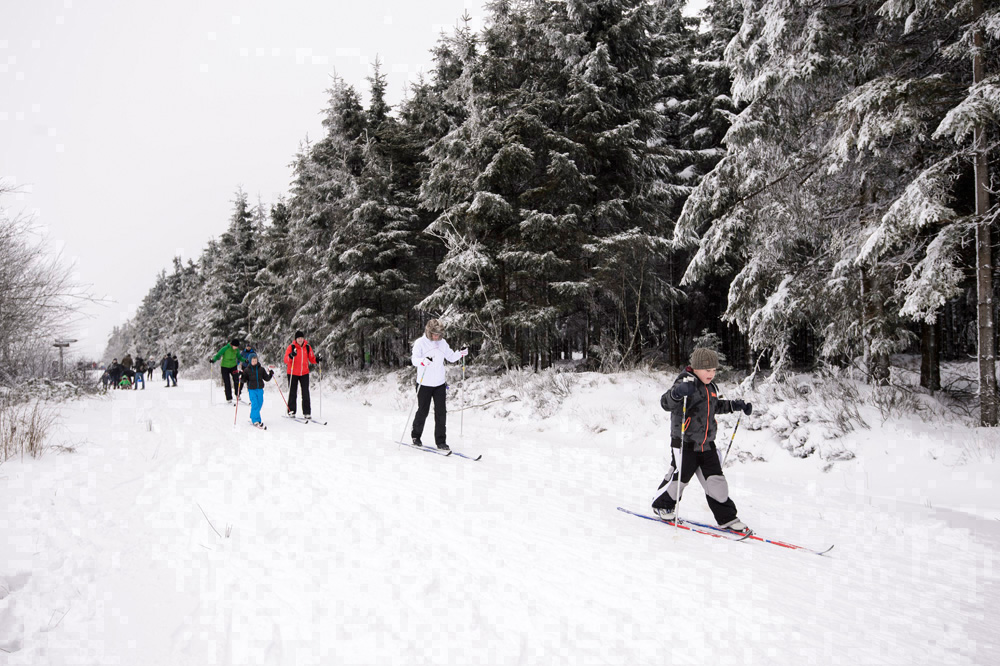 Wintersportfreunde freuen sich: Schnee auf dem Hohen Venn