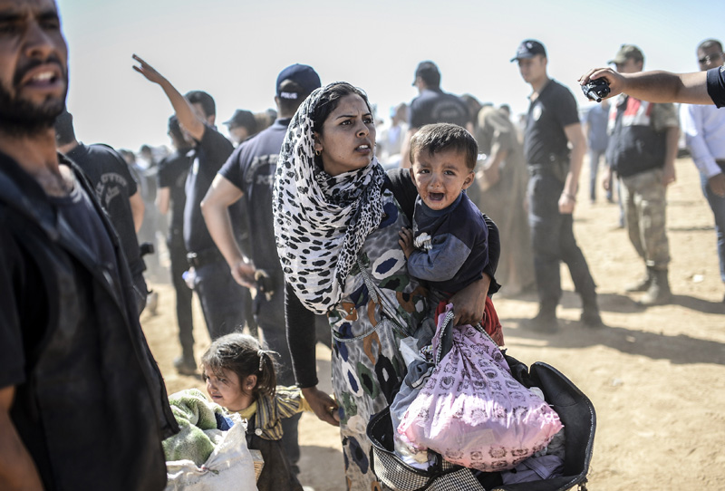 Syrische Flüchtlinge in Suruc an der Grenze zur Türkei (September)