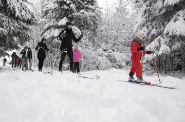 Wintersportfreunde freuen sich: Schnee auf dem Hohen Venn