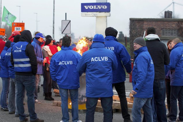 Zweiter Streik-Montag in vier Provinzen (Bild: Volvo in Gent)